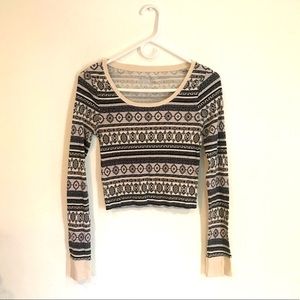Cropped Long Sleeve Top